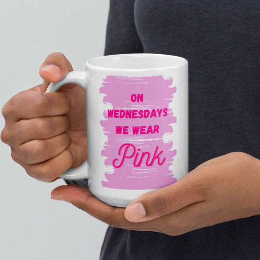 On Wednesdays We Wear Pink | Mean Girls | Mug 15 oz - Famous Lines Merchandise